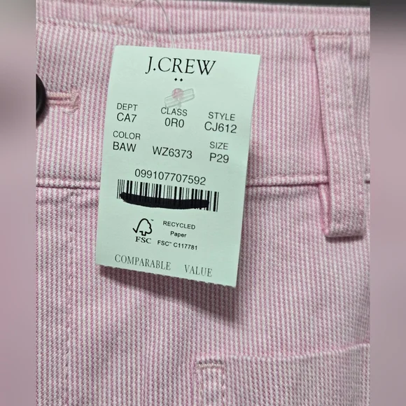 Nwt J. Crew Factory Lizzie High-rise Patch-pocket Wide-leg Pant Petite 29 Pink - Picture 6 of 6